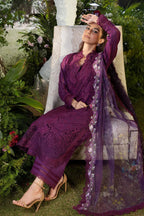 Dhanak-3PC Embroidered Shirt with Organza Digital Printed Embroidered Dupatta- 3381