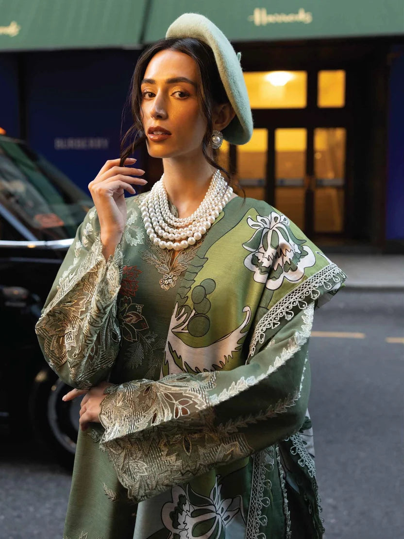 Dhanak 3PC Embroidered With Digital Printed Wool Shawl-103
