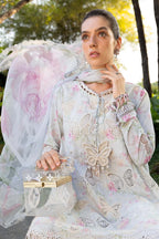 Lawn-3PC Chikankari Embroidered Shirt With Digital Printed Chiffon Dupatta-4021