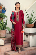 Lawn-3PC Chikankari Embroidered Shirt With Digital Printed Jacquard Dupatta-5346