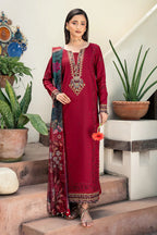 Lawn-3PC Chikankari Embroidered Shirt With Digital Printed Jacquard Dupatta-5346