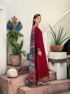 Lawn-3PC Chikankari Embroidered Shirt With Digital Printed Jacquard Dupatta-5346