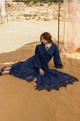 Lawn-3PC Chikankari Embroidered With Khadi Net Embroidered Dupatta-5315