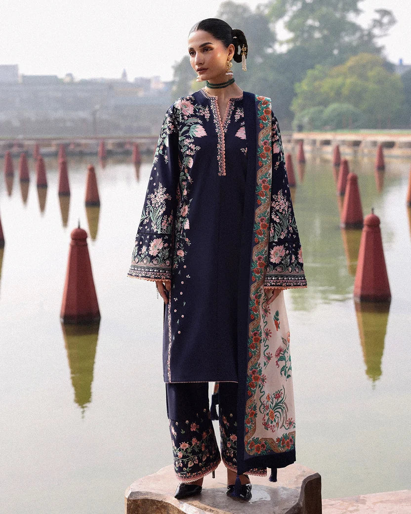 Lawn-3PC Embroidered Shirt With Digital Printed Jauqard Dupatta-5077