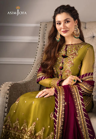 Dhanak-3PC Embroidered Shirt with Chiffon Embroidered Dupatta - 6427