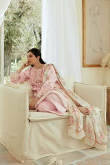 Dhanak-3PC Embroidered Shirt with Digital Printed Wool Shawl-3193