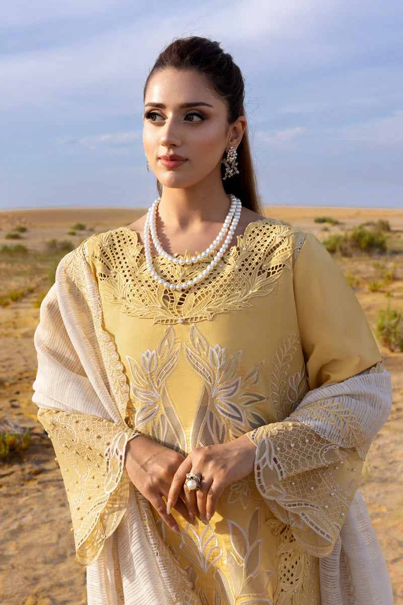 Lawn-3PC Chikankari Embroidered Shirt With Khadi Net Embroidered Dupatta-5318