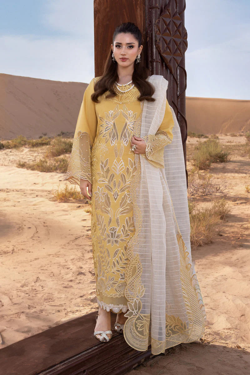 Lawn-3PC Chikankari Embroidered Shirt With Khadi Net Embroidered Dupatta-5318