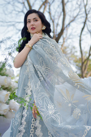 Lawn-3PC Embroidered Shirt With Digital Printed Jacquard Dupatta-5309