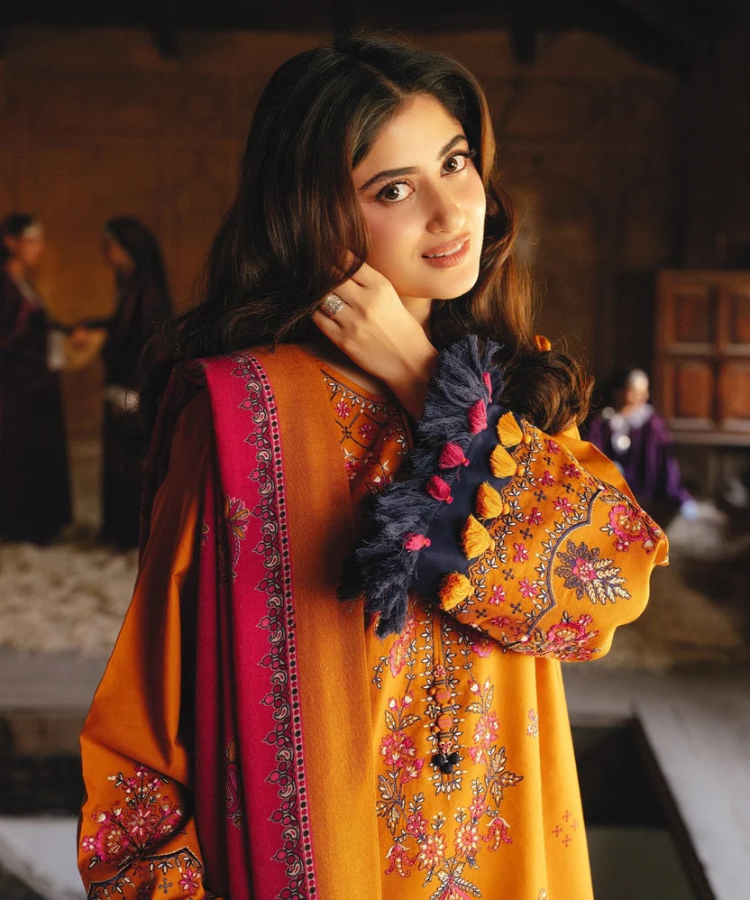 Lawn-3PC Embroidered with Digital Printed Jacquard Dupatta-5126
