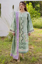Lawn-3PC Embroidered With Khadi Net Embroidered Dupatta-5288