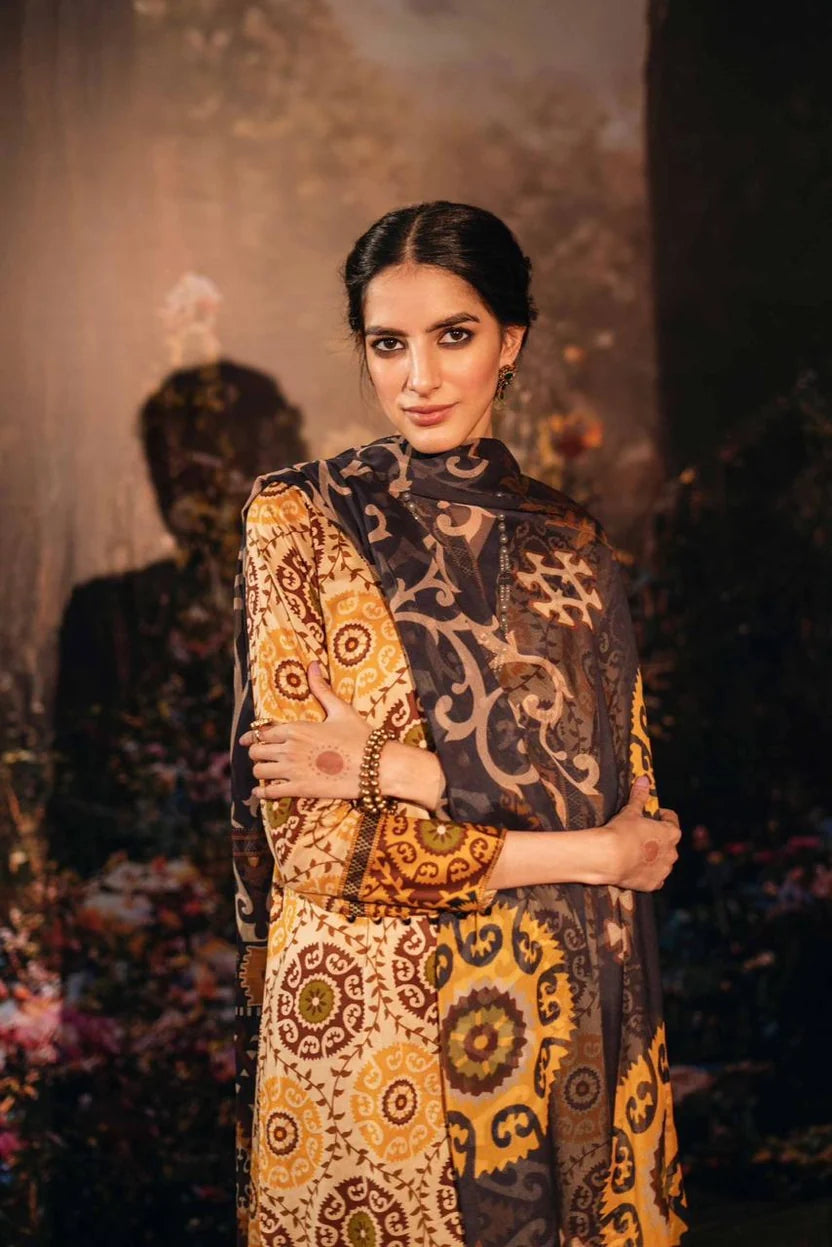 Lawn 3PC Printed With Printed Voile Dupatta-754