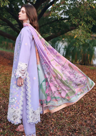 Dhanak-3PC Embroidered Shirt with Digital Printed Wool Shawl - 6406