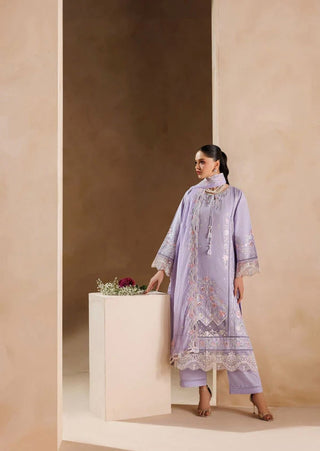 Dhanak-3PC Embroidered Shirt with Chiffon Embroidered Dupatta - 6407
