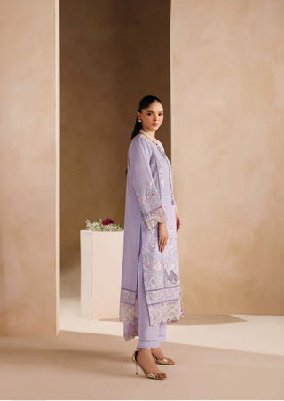 Dhanak-3PC Embroidered Shirt with Chiffon Embroidered Dupatta - 6407