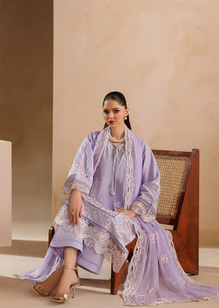 Dhanak-3PC Embroidered Shirt with Chiffon Embroidered Dupatta - 6407