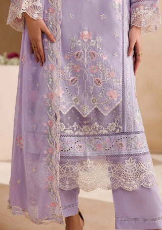 Dhanak-3PC Embroidered Shirt with Chiffon Embroidered Dupatta - 6407