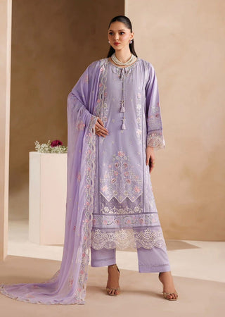 Dhanak-3PC Embroidered Shirt with Chiffon Embroidered Dupatta - 6407