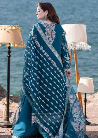 Dhanak-3PC Embroidered Shirt with Khadi Net Embroidered Dupatta - 6177