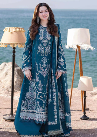 Dhanak-3PC Embroidered Shirt with Khadi Net Embroidered Dupatta - 6177