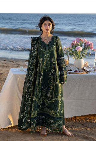 Dhanak-3PC Embroidered Shirt with Chiffon Embroiderd Dupatta - 6377