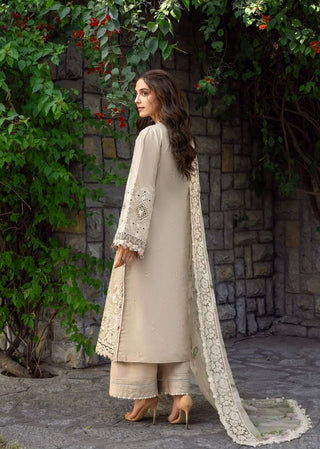 Dhanak-3PC Embroidered Shirt with Digital Printed Wool Shawl - 6385