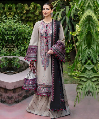 Lawn-3PC Embroidered Shirt With Cotton Net Viscose Embroidered Dupatta-5122