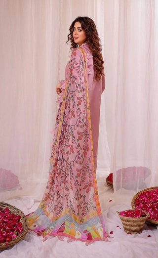 Lawn 3PC Embroidered With Digital Printed Jacquard Dupatta - 5125