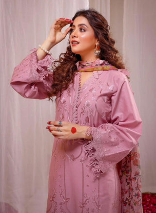 Lawn 3PC Embroidered With Digital Printed Jacquard Dupatta - 5125