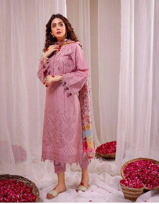 Lawn 3PC Embroidered With Digital Printed Jacquard Dupatta - 5125