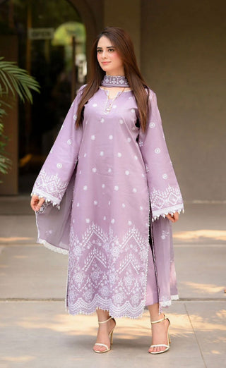 Lawn-3PC Embroidered Shirt with Chiffon Embroidered Dupatta-5136