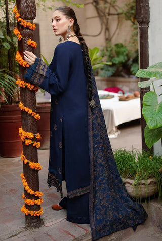 Dhanak-3PC Embroidered Shirt with Dhanak Embroidered Shawl - 1263