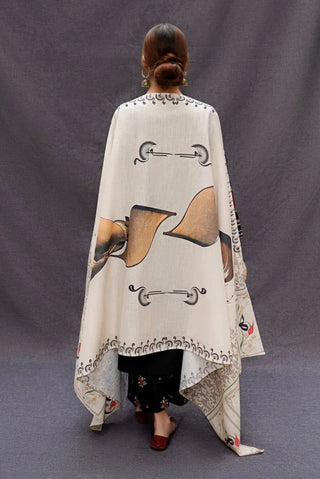 Dhanak-3PC Embroidered Shirt with Digital Printed Wool Shawl - 167