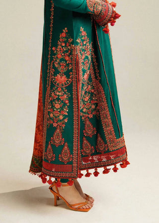Dhanak-3PC Embroidered Shirt with Digital Printed Shawl - 6113