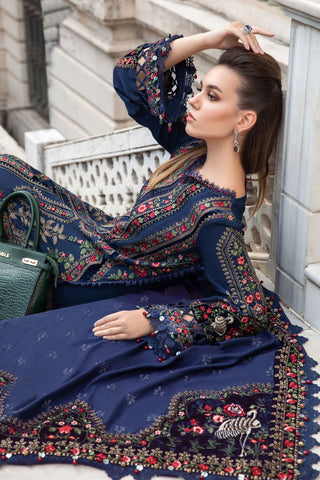 Dhanak-3PC Sequence Embroidered Shirt with Dhanak Emrboidered RTW Dupatta - 3384