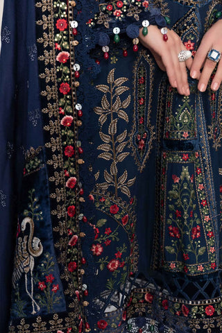 Dhanak-3PC Sequence Embroidered Shirt with Dhanak Emrboidered RTW Dupatta - 3384