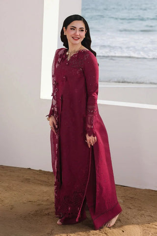 Dhanak-3PC Embroidered Shirt with Khadi Net RTW Embroidered Dupatta - 6219