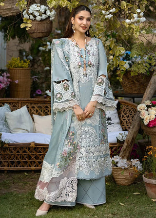 Dhanak-3PC Chikankari Embroidered Shirt with Khadi Net RTW Embroidered Dupatta - 6324
