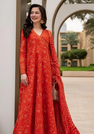 Dhanak-3PC Sequence Embroidered Shirt with Digital Printed Shawl - 6301