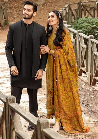 Dhanak-3PC Sequence Embroidered Shirt with Digital Printed Shawl - 116