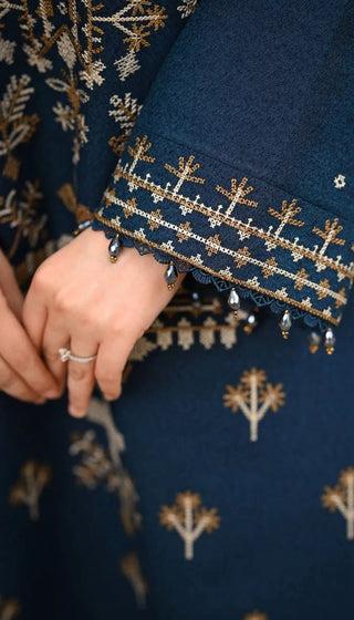 Dhanak-3PC Embroidered Shirt with Chifoon Embroidered Dupatta - 6468