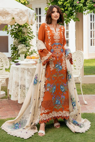 Dhanak-3PC Chikankari Embroidered Shirt with Dhanak Embroidered Dupatta - 6483