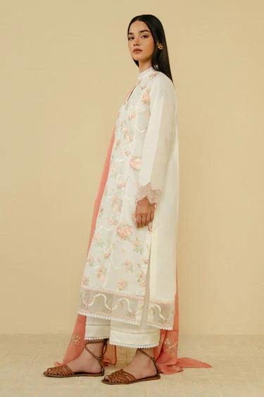 3PC Embroidered With Dhanak Embroidered Dupatta-203