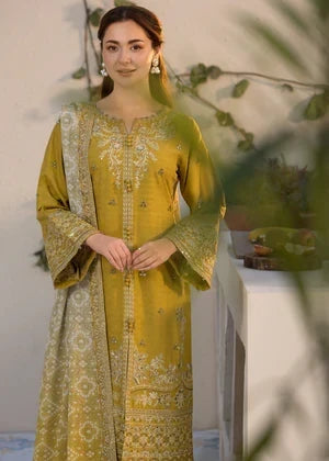Lawn-3PC Embroidered Shirt with Digital Printed Jacquard Dupatta-1324