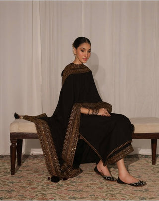 Dhanak - 3PC Embroidered Shirt with Organza Sequins Embroidered Dupatta - 3373 - Sapphire Studios