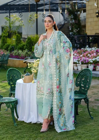 Dhanak-3PC Chikankari Embroidered Shirt with Digital Printed Embroidered Shawl - 6317