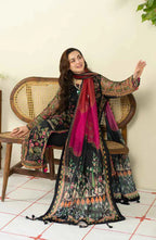 Lawn 3PC Embroidered With Digital Printed Jauqard Dupatta-5215
