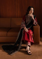 Dhanak -3PC Embroidered Shirt With Organza Sequence Embroidered Dupatta-3351