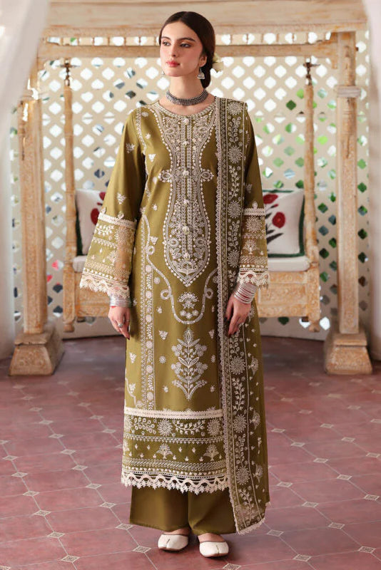 Lawn-3PC Embroidered Shirt With Organza Embroidered Dupatta-5211