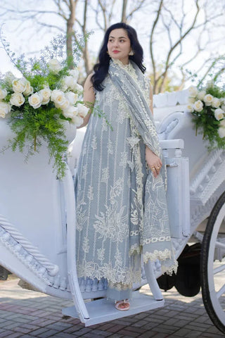 Dhanak-3PC Embroidered Shirt with Digital Printed Embroidered Shawl - 6309
